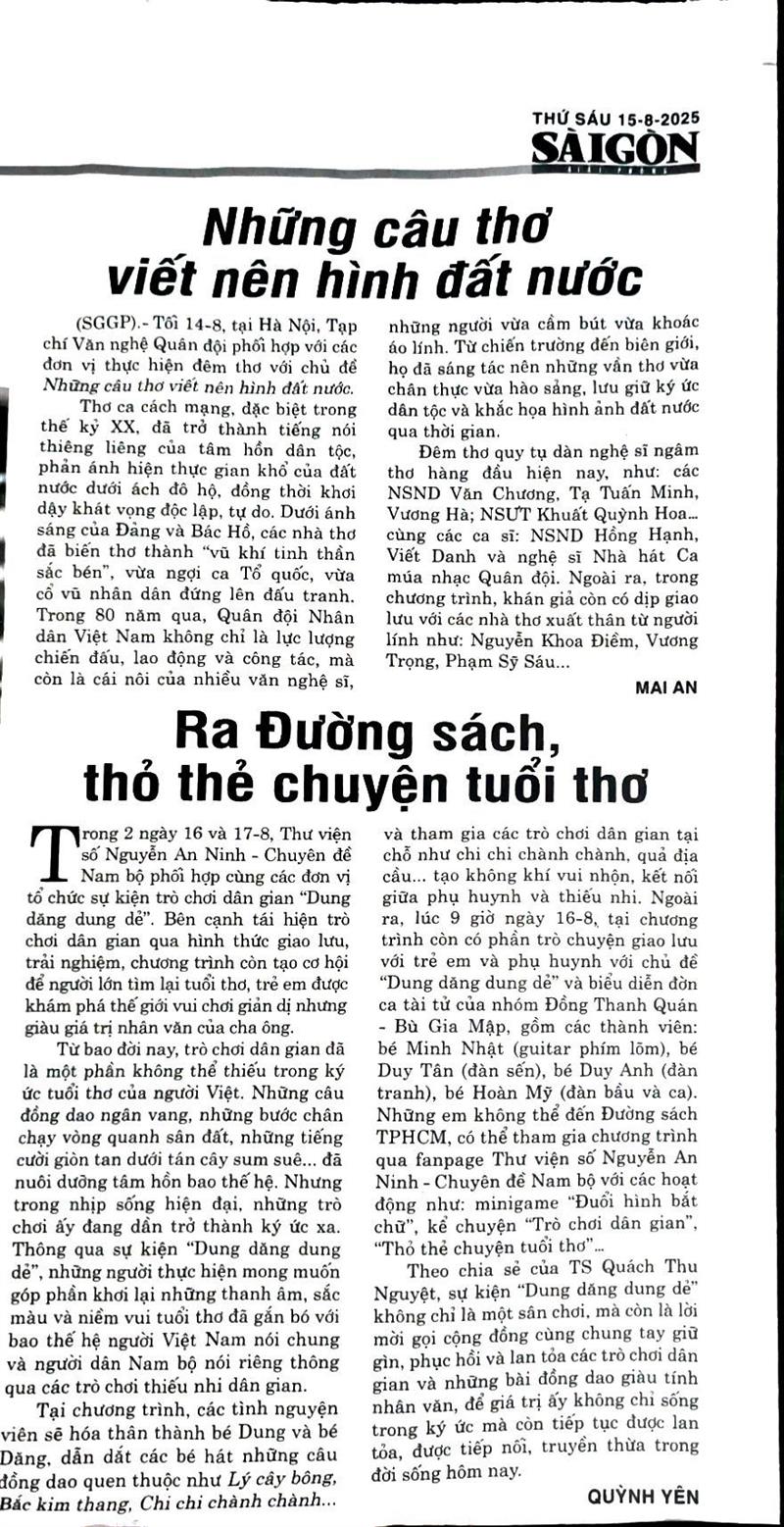 SGGP - Ra Đường sách thỏ thẻ chuyện tuổi thơ