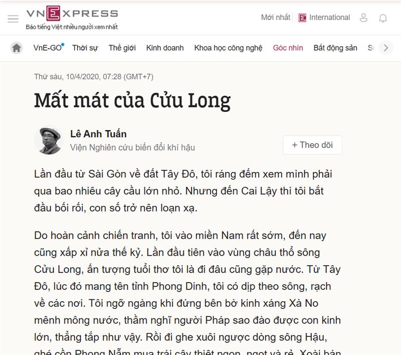 VN Express | Mất mát của Cửu Long